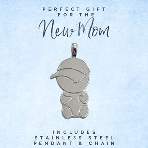 Stainless Steel Necklace Boy w/Baseball Cap